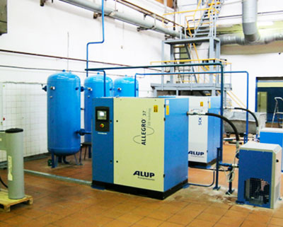 Компрессорное оборудование Alup на производстве