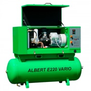 Винтовой компрессор Atmos Albert E220-9 Vario-KRD с частотным преобразователем в кожухе на ресивере с осушителем