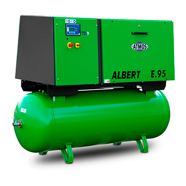 Винтовой компрессор Atmos Albert E95-10-KR в кожухе на ресивере ПневмоТех Компрессорное обрудование Винтовой компрессор Atmos Albert E95-10-KR в кожухе на ресивере