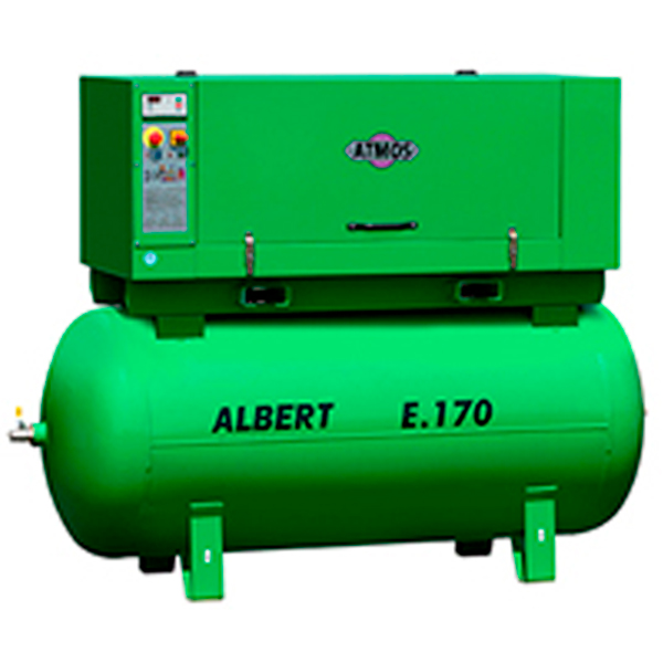 Винтовой компрессор Atmos Albert E170-10-KRD в кожухе на ресивере с осушителем ПневмоТех Компрессорное обрудование Винтовой компрессор Atmos Albert E170-10-KRD в кожухе на ресивере с осушителем